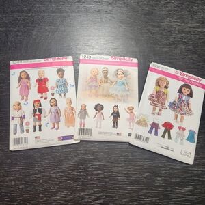 Simplicity Doll Clothes Pattern Set with Pink Accents